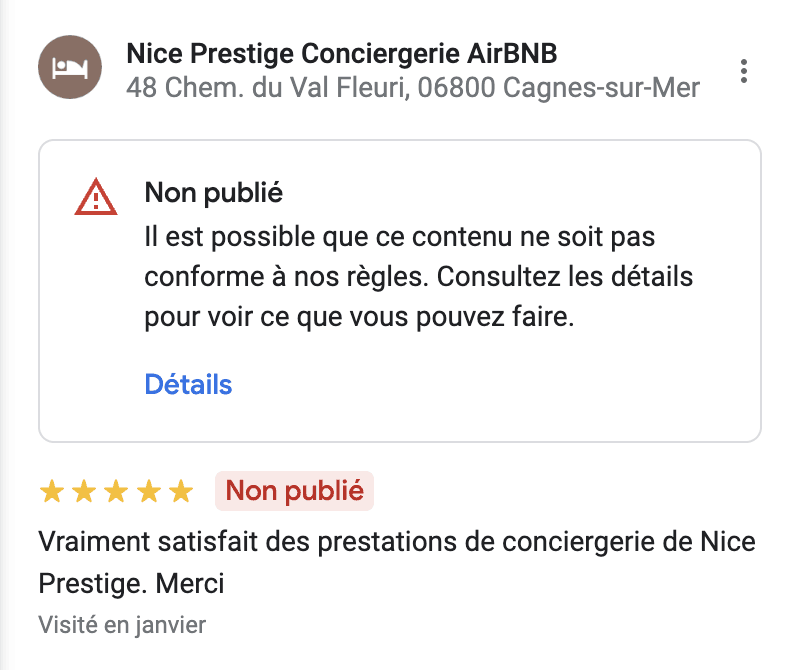 Illustration : Visualisez Avis Google disparus