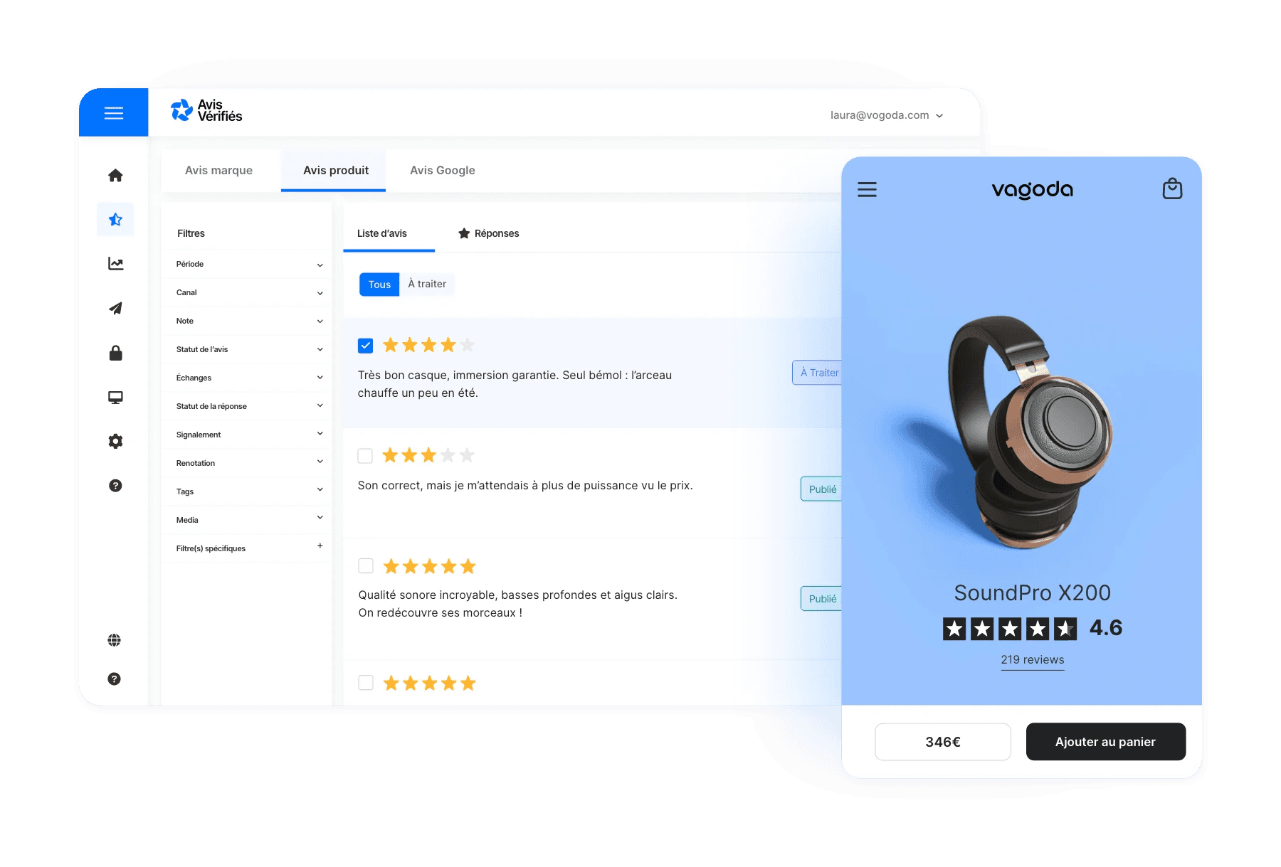 Illustration : Visualisez Avis Google commerce