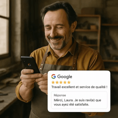 Illustration : Visualisez Répondre aux avis Google
